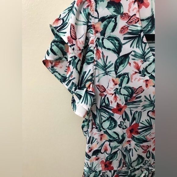 Maison Jules Womens Flutter Short Sleeve Floral Pullover Lightweight Dress Small - Picture 8 of 15